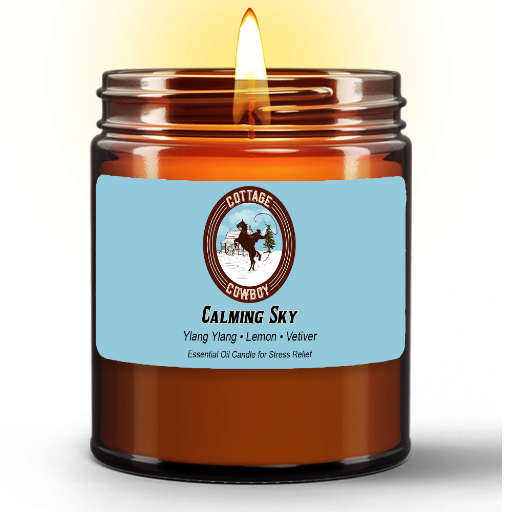 Calming Sky | Essential Oil Candle in Amber Jar (9oz)