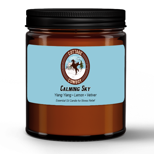 Calming Sky | Essential Oil Candle in Amber Jar (9oz)