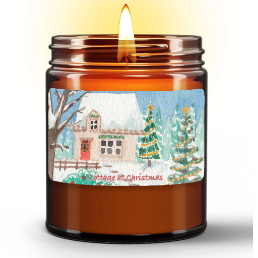 Cottage at Christmas | Essential Oil Candle in Amber Jar (9oz)