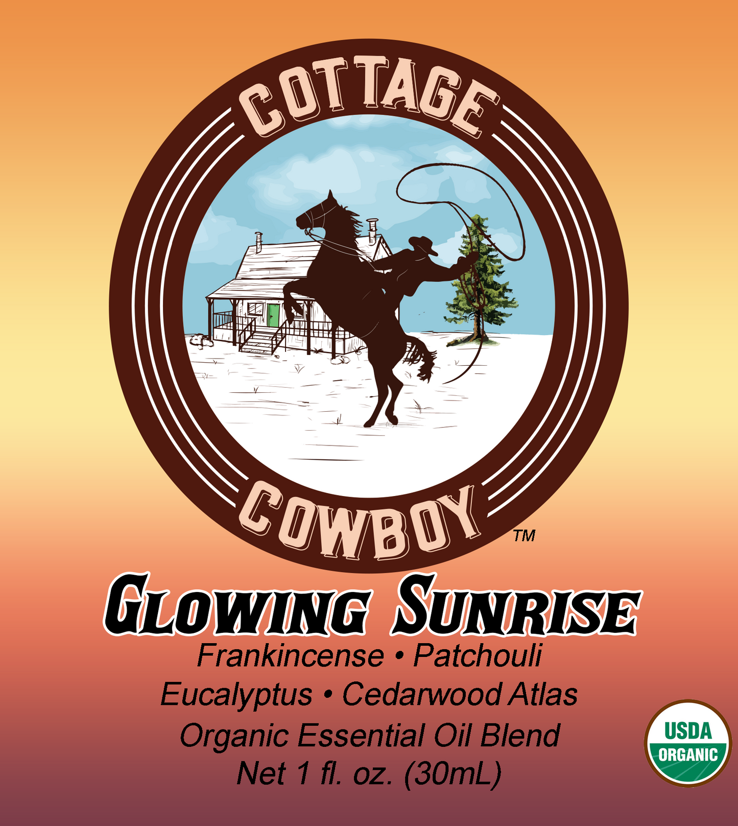 BEAUTIFUL SKIN Organic Essential Oil Blend (Frankincense, Patchouli, Cedarwood Atlas & Eucalyptus) GLOWING SUNRISE