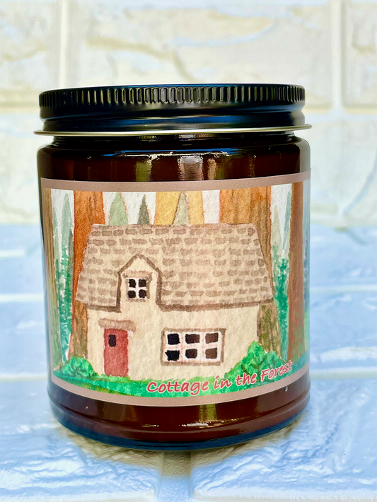 Cottage in the Forest | Essential Oil Candle in Amber Jar (9oz)