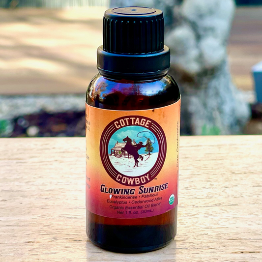 BEAUTIFUL SKIN Organic Essential Oil Blend (Frankincense, Patchouli, Cedarwood Atlas & Eucalyptus) GLOWING SUNRISE