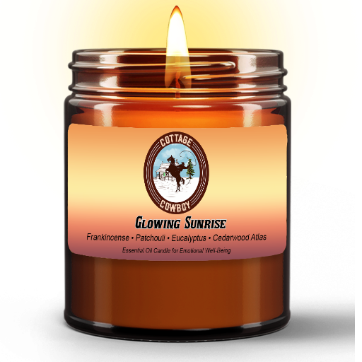 Glowing Sunrise | Essential Oil Candle in Amber Jar (9oz)