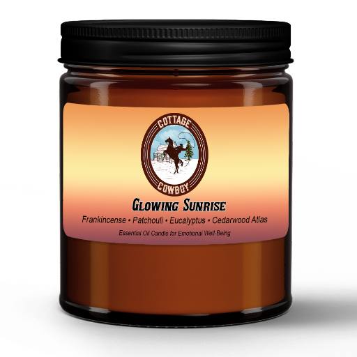 Glowing Sunrise | Essential Oil Candle in Amber Jar (9oz)