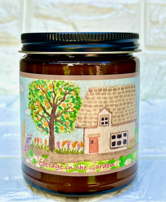 Cottage in the Garden | Essential Oil Candle in Amber Jar (9oz)