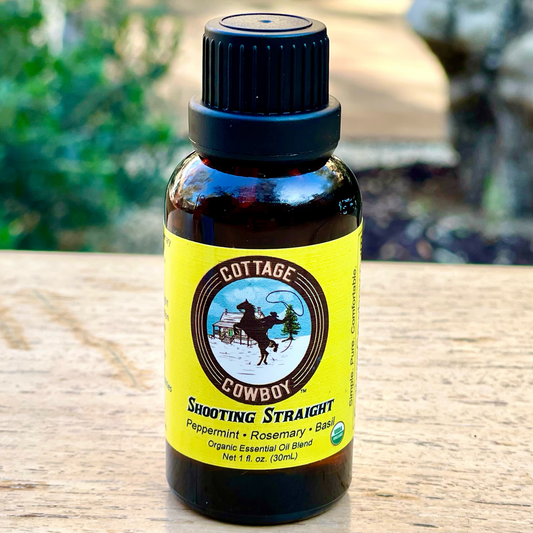 FOCUS Organic Essential Oil Blend (Peppermint, Rosemary & Basil) SHOOTING STRAIGHT (FINDING FOCUS)