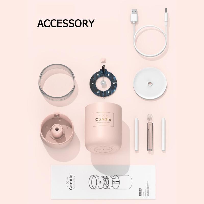 Faux Candle Diffuser for Aromatherapy with LED Nightlight (280ml)