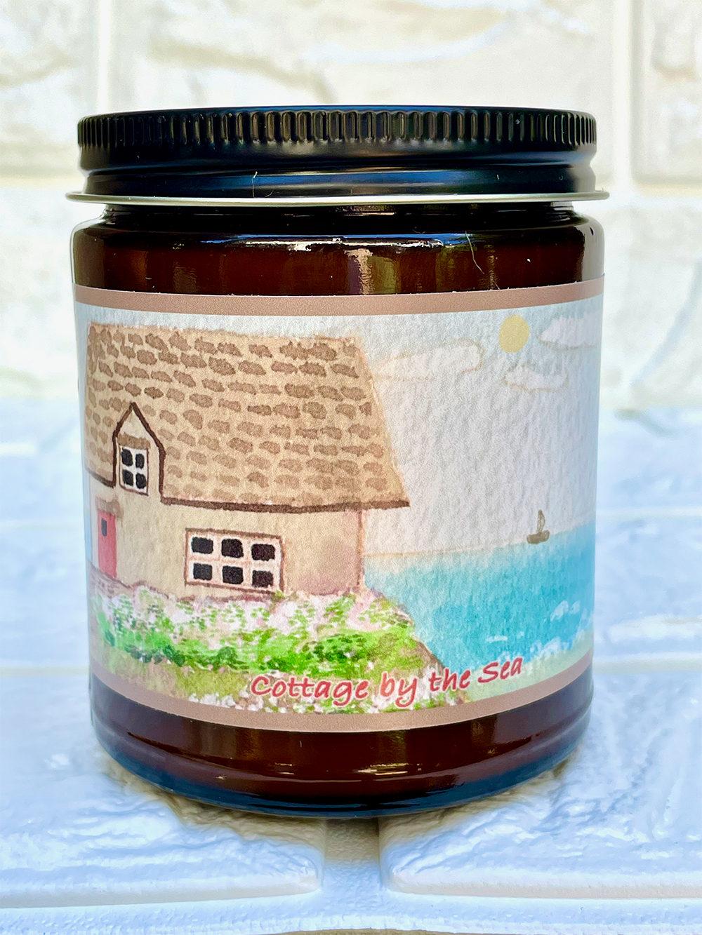 Cottage by the Sea | Essential Oil Candle in Amber Jar (9oz)